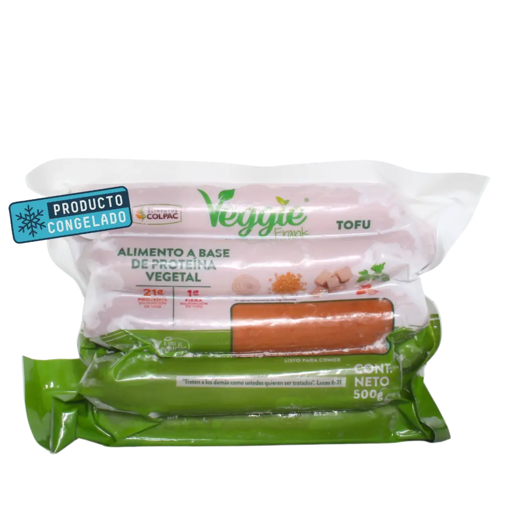 [012245043032] Salchicha Tofu Congelada Paq 8 pzas