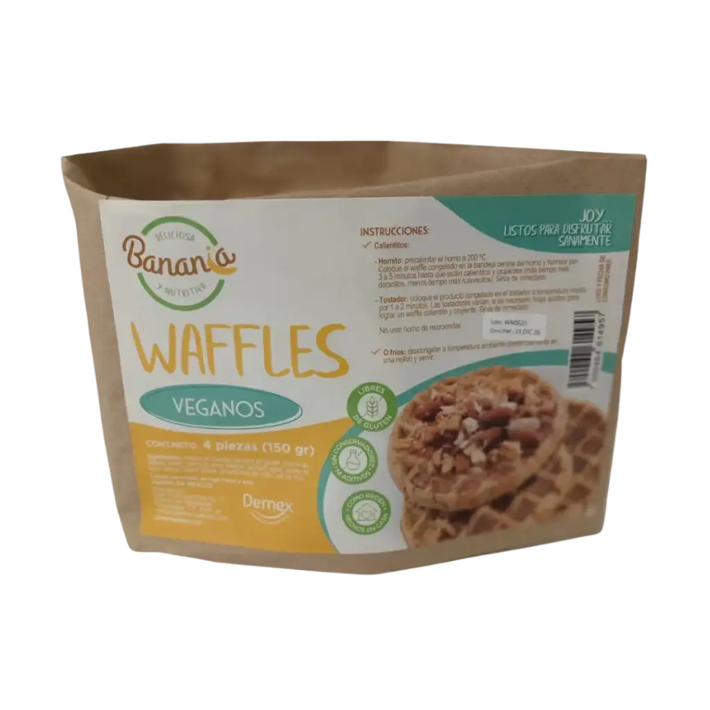 Waffles Natural Sin Azúcar - Paq. 4 pz
