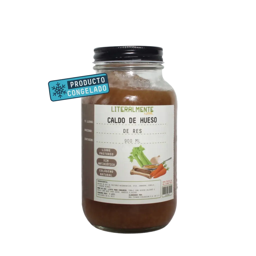 Caldo de Hueso Res Libre Pastoreo 960 ml Literalmente