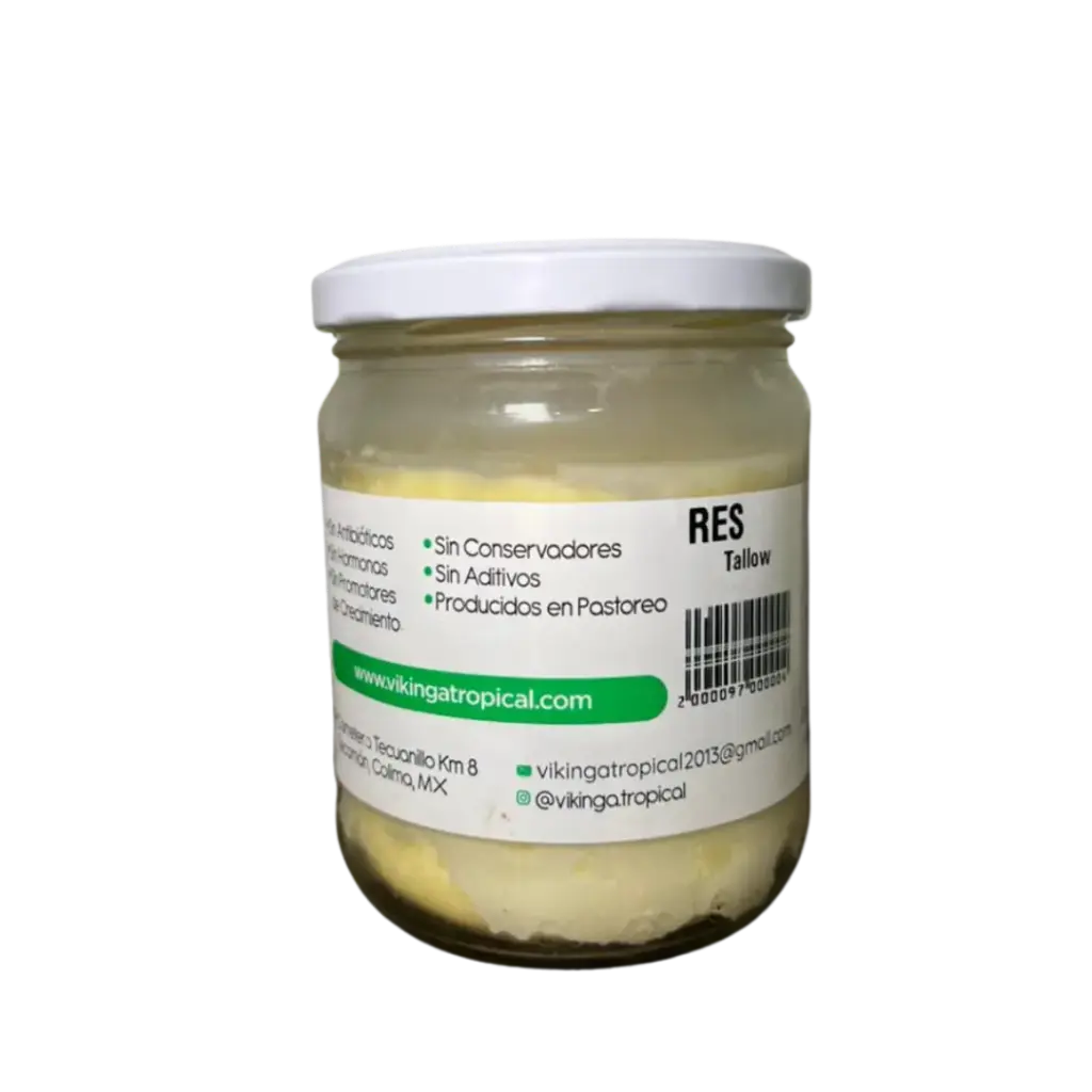 Tallow Res para Cocinar - Frasco 420gr Vikinga Tropical