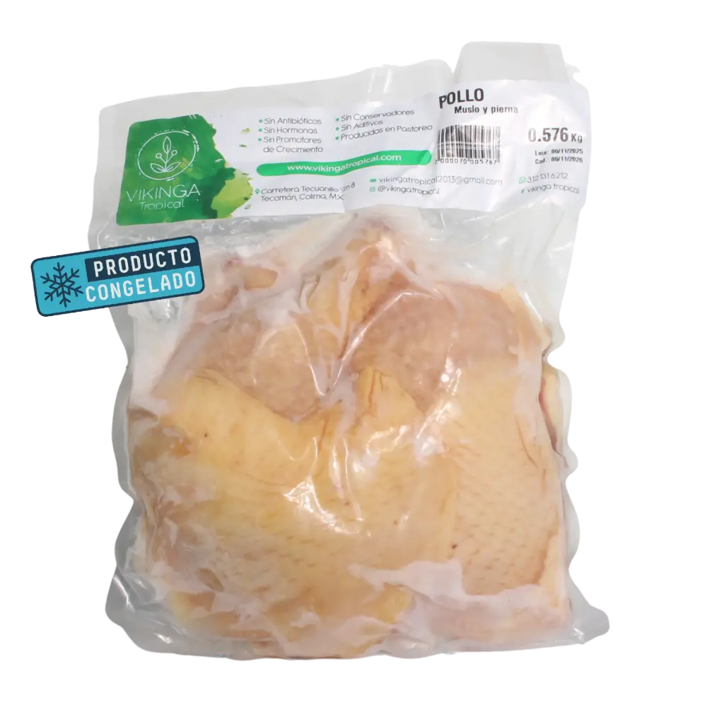Muslo y Pierna de Pollo Libre Pastoreo 630gr aprox - Vikinga Tropical