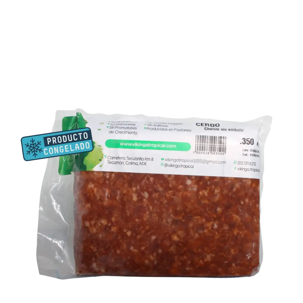 [2000028003500] Chorizo de Cerdo Libre Pastoreo Paq 350gr Congelado