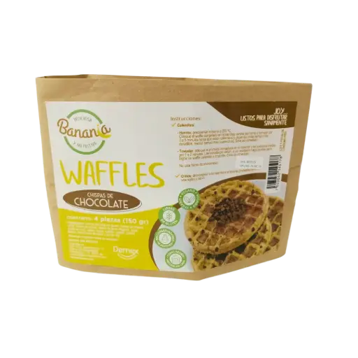 Waffles Chocochips Sin Azúcar - Paq. 4 pz