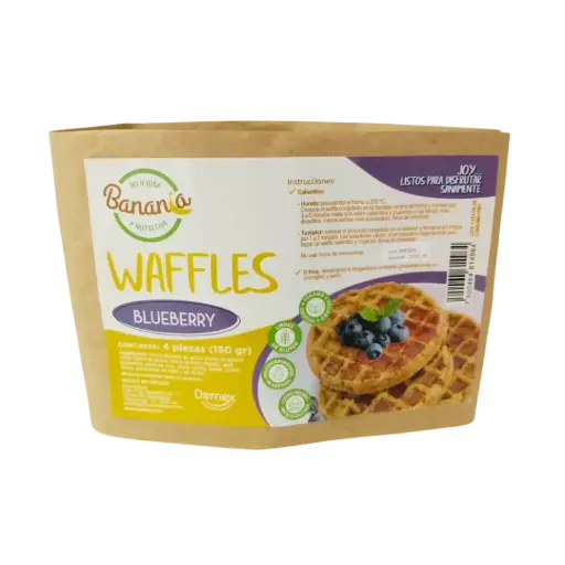 Waffles Blueberry Sin Azúcar - Paq. 4 pz